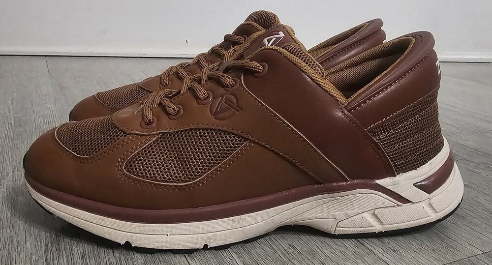 ZEBA Men's 10.5 Brown Sneakers Comfort Walking Tennis Shoes